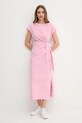 Tommy Hilfiger sukienka bawełniana WW0WW45159 różowy SS25