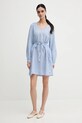 Tommy Hilfiger sukienka lniana WW0WW44666 niebieski SS25