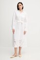 Tommy Hilfiger sukienka lniana WW0WW45939 beżowy SS25