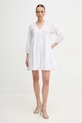 Dkny sukienka bawełniana DJ4D9021 biały SS25