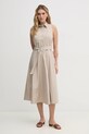 Памучна рокля Dkny DJ5D9073 бежов SS25