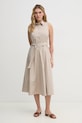 Bavlněné šaty Dkny DJ5D9073 béžová SS25