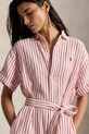 Polo Ralph Lauren srajčna obleka lanena roza 211965843