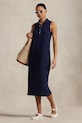 Polo Ralph Lauren vestito in cotone midi blu navy 211968292