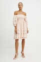 Fracomina sukienka bawełniana FJ25SD1001W400E5 beżowy SS25