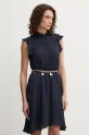 Fracomina vestito con aggiunta di seta mini blu navy FR25SD1011W77401