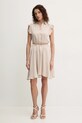Fracomina sukienka z domieszką jedwabiu FR25SD1011W774J7 beżowy SS25