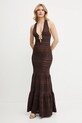 Рокля Elisabetta Franchi AM72S52E2 кафяв SS25