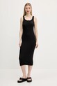 Tommy Jeans vestito in cotone midi nero DW0DW19477