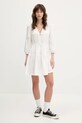 Βαμβακερό φόρεμα Tommy Jeans λευκό DW0DW20341