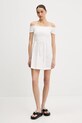 Bavlnené šaty Tommy Jeans DW0DW20343 biela SS25