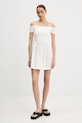 Tommy Jeans rochie din bumbac DW0DW20343 alb SS25
