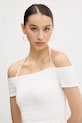 Tommy Jeans rochie din bumbac alb DW0DW20343