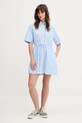 Бавовняна сукня Tommy Jeans DW0DW20617 блакитний SS25