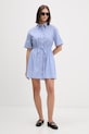 Tommy Jeans рокля тип риза от памук DW0DW20617 син SS26