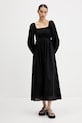 Tommy Jeans rochie din bumbac midi negru DW0DW21335