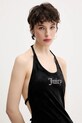Juicy Couture rochie de catifea HALTER negru JCWED125326
