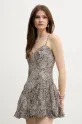 Bardot sukienka z domieszką lnu LISSETT beżowy 59794DB1