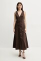 Îmbrăcăminte Bardot rochie din in CORDELIA 59808DB maro