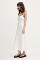 Lněné šaty Hollister Co. KI359.5049.100 béžová SS25