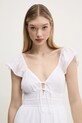 Βαμβακερό φόρεμα Hollister Co. λευκό KI359.5054.100