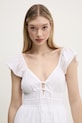 Βαμβακερό φόρεμα Hollister Co. λευκό KI359.5054.100
