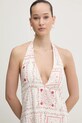 Ľanové šaty Hollister Co. béžová KI359.5067.108