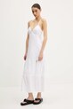 Bavlněné šaty Hollister Co. KI359.5079.100 bílá SS25