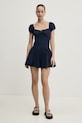 Pamučna haljina Hollister Co. KI359.5085.200 mornarsko plava SS25