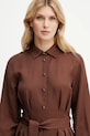 Marciano Guess sukienka z domieszką lnu GRETA brązowy 5GGK36.7316A
