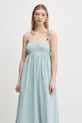 Abercrombie & Fitch sukienka lniana turkusowy KI159.5549.260
