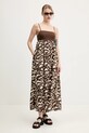 Abercrombie & Fitch sukienka lniana KI159.5682.419 brązowy SS25