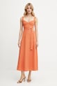 Oblečení Šaty s příměsí lnu Liu Jo WA5312.T4818 oranžová