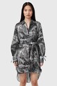 Сукня з домішкою шовку AllSaints LEYLA візерунок сірий W081DC