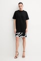 Karl Lagerfeld rochie din bumbac A1W13001 negru SS25