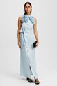 Хлопковое платье Karl Lagerfeld голубой A2W13004