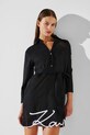 Karl Lagerfeld sukienka bawełniana bawełna czarny A2W46075