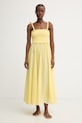 Karl Lagerfeld sukienka letnia bawełniana żółty A2W46009