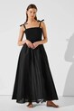 Karl Lagerfeld rochie din bumbac maxi negru A2W46009