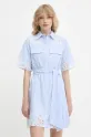 Karl Lagerfeld rochie din bumbac mini albastru A2W13009
