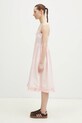 GANNI sukienka bawełniana Cotton Poplin Strap W0325 różowy SS25