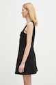 GANNI vestito Bonded Crepe Mini W0187 nero SS25