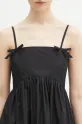 GANNI vestito in cotone Cotton Poplin Strap nero W0194