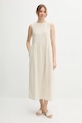 Φόρεμα από λινό μείγμα United Colors of Benetton 48I5DV0BK μπεζ SS25