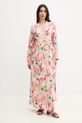 Melissa Odabash ruha vászonkeverékből hosszú rózsaszín MO.MELINA