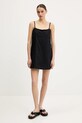 Lněné šaty Abercrombie & Fitch KI159.5572.900 černá SS25