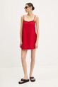 Ленена рокля Abercrombie & Fitch KI159.5573.500 червен SS25
