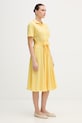 Lacoste sukienka letnia bawełniana EF9621 żółty SS26