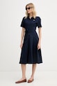 Lacoste letné šaty bavlnené EF9621 tmavomodrá SS26
