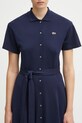 Βαμβακερό φόρεμα Lacoste σκούρο μπλε EF9621